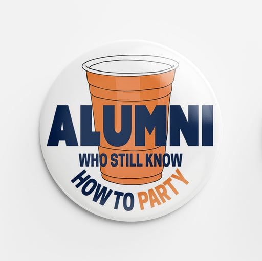 Alumni Button (navy & orange)