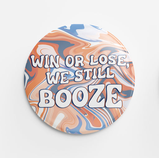 Booze Button (orange&navy)