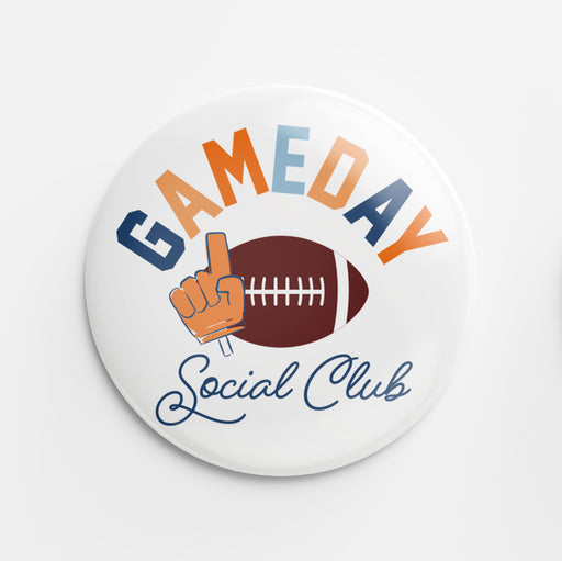 Gameday Social Club Button (navy & orange)