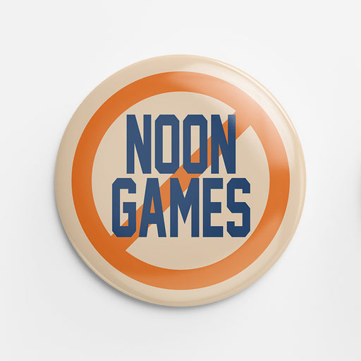 Noon Games Button (navy & orange)