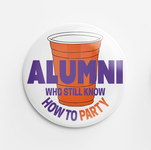 Alumni Button (orange & purple)