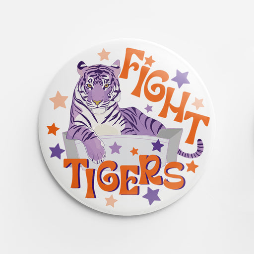 Fight Tigers Button (orange)