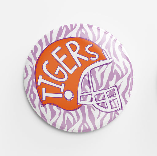 Tigers Helmet Button (purple)