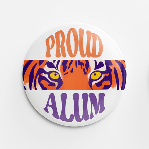 Proud Alum Button (orange & purple)