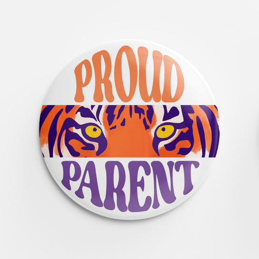 Proud Parent Button (orange & purple)