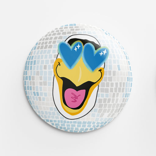 Eagle Disco Heart Eyes Button