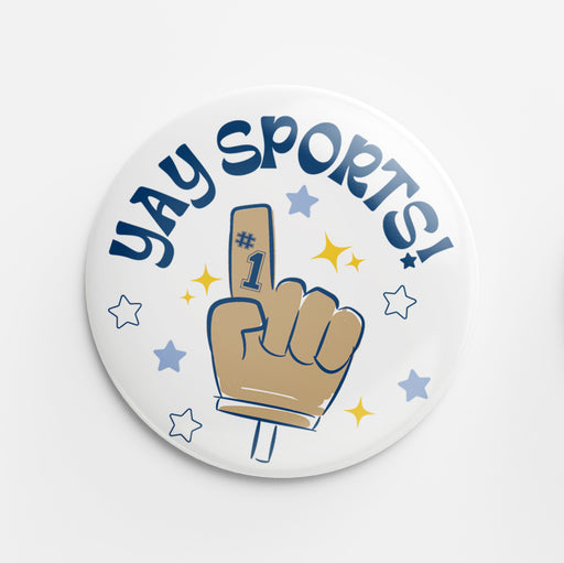 Yay Sports! Button (blue & gold)