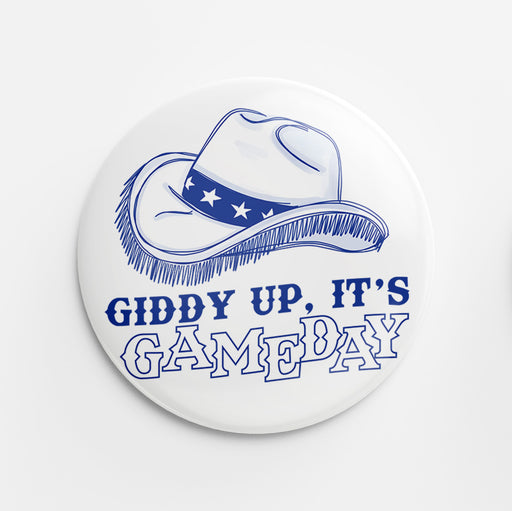 Giddy Up Button (blue)