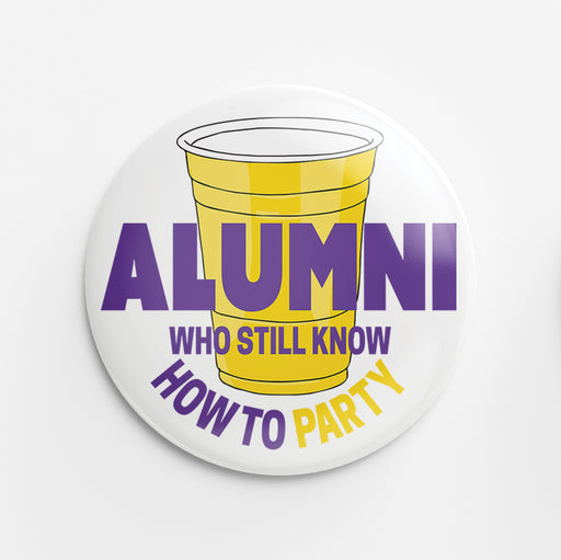 Alumni Button (yellow & purple)