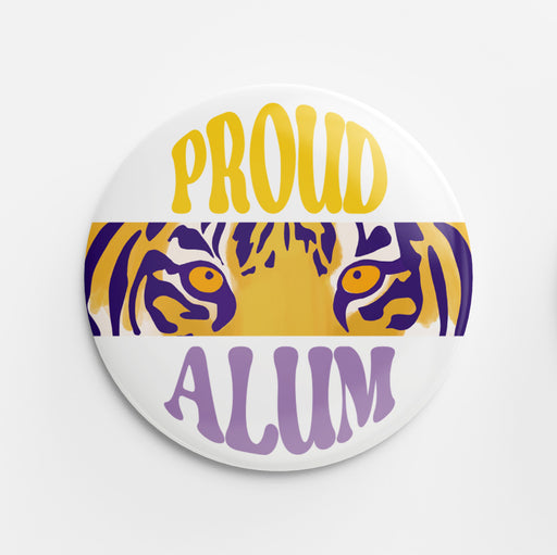 Proud Alum Button (Yellow & Purple)