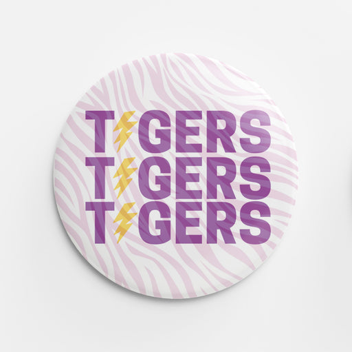 Tigers x3 Bolt Button (yellow & purple)