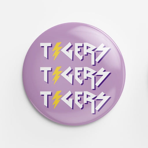 Tigers x3 Button (Purple & Yellow)