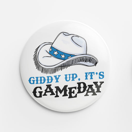 Giddy Up Button (blue & black)