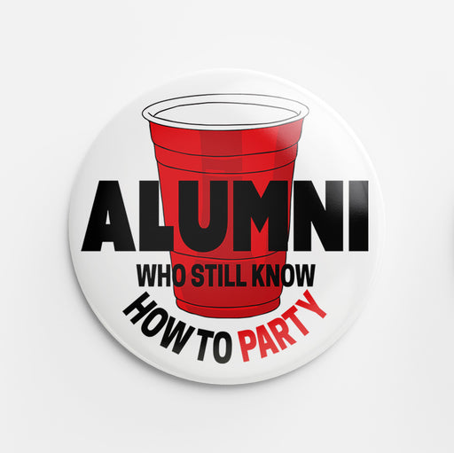 Alumni Button (black & red)