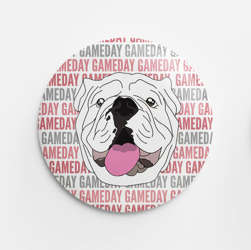 Bulldog Gameday Button (black & red)