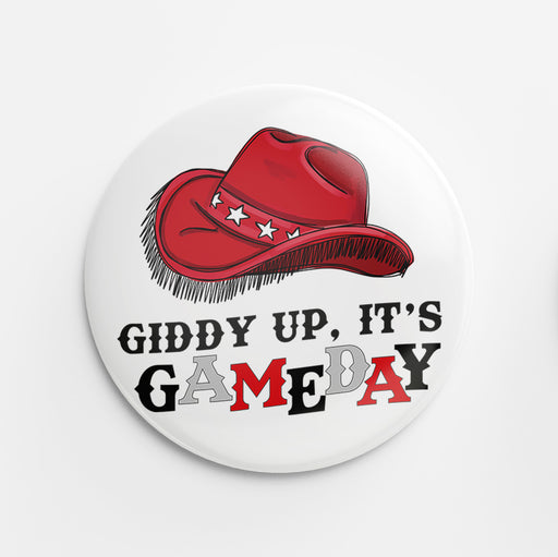 Giddy Up Button (black & red)