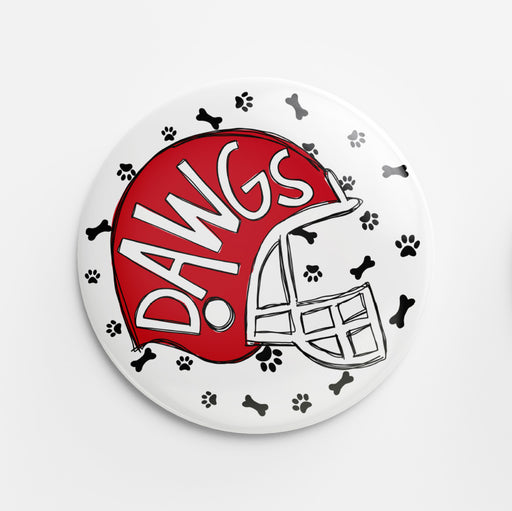 Dawgs Helmet Button (Red)