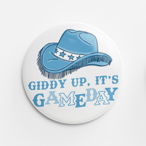 Giddy Up Button (light blue)