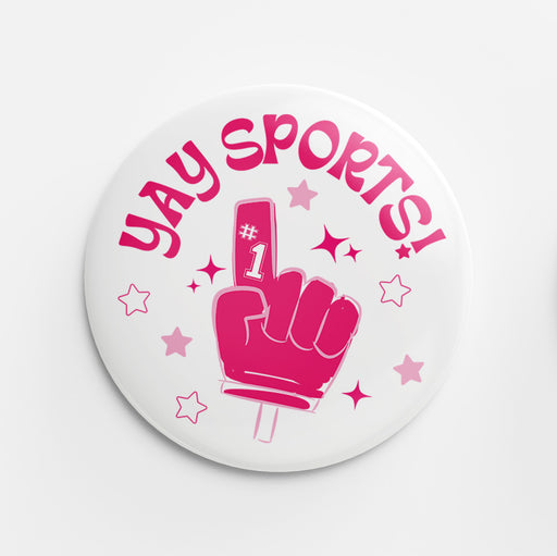 Yay Sports! Button (pink)